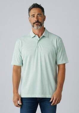 Tasc Performance Polo Size XL Green Striped Shirt